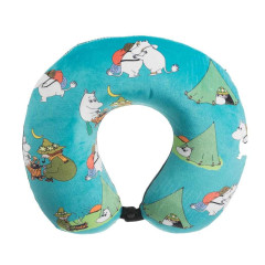 Japan Moomin Travel Fluffy Neck Pillow Cushion - Moomintroll & Snufkin : Tent in the Woods