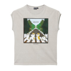 Japan Mofusand Wide Sleeveless Top (M) - Meow Natural