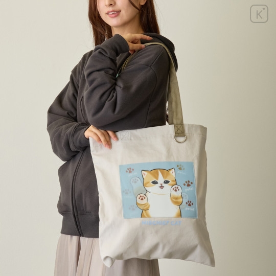 Japan Mofusand Lenticular Tote Bag - Mischief Cat Natural - 2