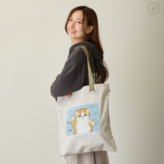 Japan Mofusand Lenticular Tote Bag - Mischief Cat Natural - 3