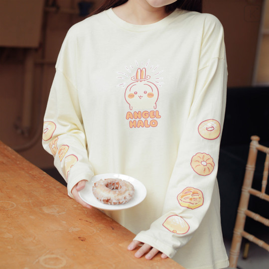 Japan Chiikawa Long-Sleeve T-Shirt (L) - Usagi : Donut Yellow Beige - 2
