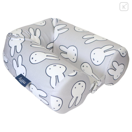 Japan Miffy Travel Fluffy Neck Pillow Cushion - Miffy : Grey - 2