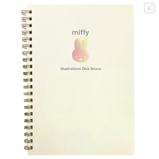 Japan Miffy A5 Ring Notebook - Miffy : Aurora Hologram Face Ivory - 1