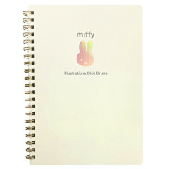 Japan Miffy A5 Ring Notebook - Miffy : Aurora Hologram Face Ivory