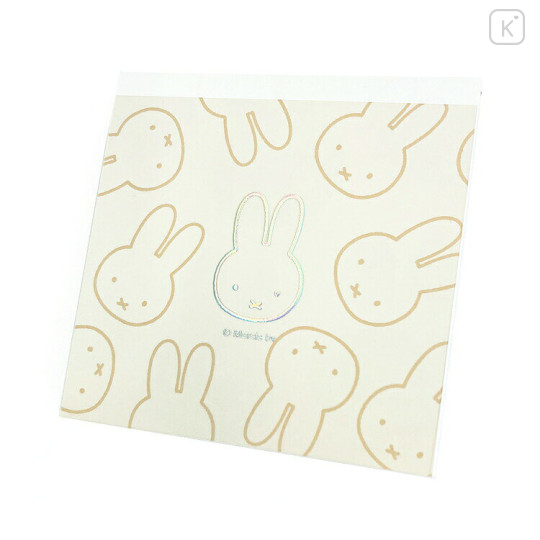 Japan Miffy Square Memo Pad - Miffy : Aurora Hologram Face Ivory - 1