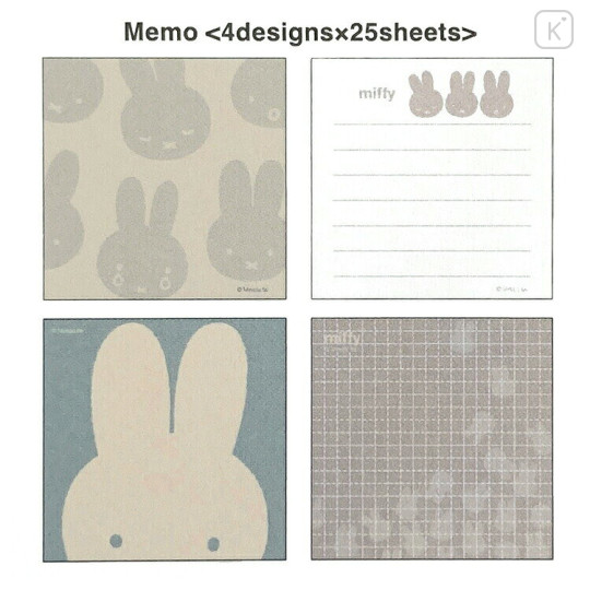 Japan Miffy Square Memo Pad - Miffy : Aurora Hologram Face Ivory - 2