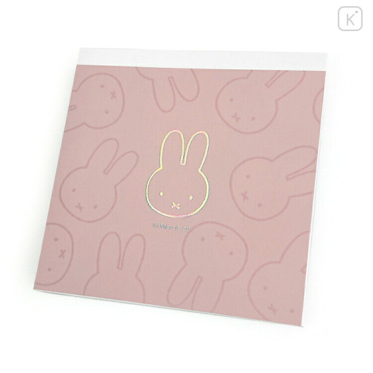 Japan Miffy Square Memo Pad - Miffy : Aurora Hologram Face Pink - 1