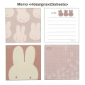 Japan Miffy Square Memo Pad - Miffy : Aurora Hologram Face Pink - 2