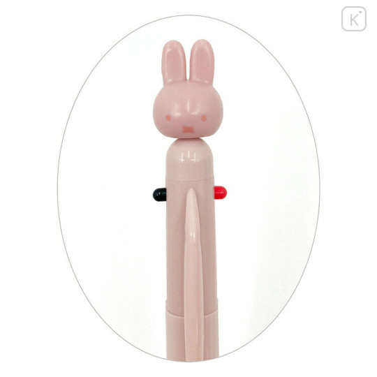 Japan Miffy Mascot 3 Color Multi Ballpoint Pen - Miffy : Face Pink - 2