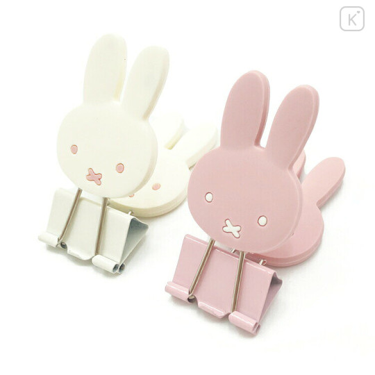 Japan Miffy Binder Clip Set - Miffy : Face Ivory Pink - 2
