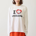 Japan Chiikawa Long-Sleeve T-Shirt (M) - I Love Chiikawa : White - 4