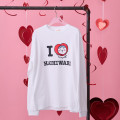 Japan Chiikawa Long-Sleeve T-Shirt (M) - I Love Hachiware : White - 2