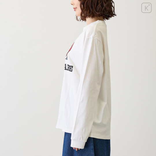 Japan Chiikawa Long-Sleeve T-Shirt (M) - I Love Hachiware : White - 5