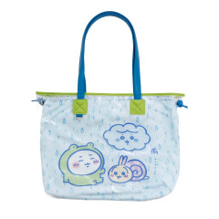 Japan Chiikawa Clear Tote Bag - Chiikawa & Hachiware & Usagi : It's Raining Light Blue