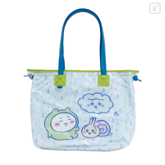 Japan Chiikawa Clear Tote Bag - Chiikawa & Hachiware & Usagi : It's Raining Light Blue - 6