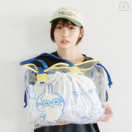 Japan Chiikawa Clear Tote Bag - Chiikawa & Hachiware & Usagi : Goggle White - 3