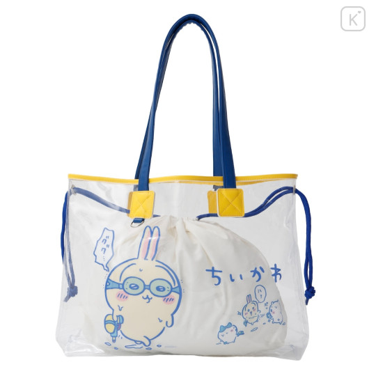 Japan Chiikawa Clear Tote Bag - Chiikawa & Hachiware & Usagi : Goggle White - 6