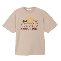 Japan Chiikawa T-Shirt (L) - Chiikawa & Hachiware & Usagi : Sunny Days Sand Beige