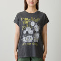 Japan Chiikawa Wide Sleeveless Top (M) - Shisa & Usagi : Focused On Food Sumi Black - 3