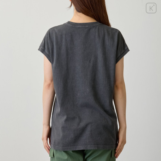 Japan Chiikawa Wide Sleeveless Top (M) - Shisa & Usagi : Focused On Food Sumi Black - 5