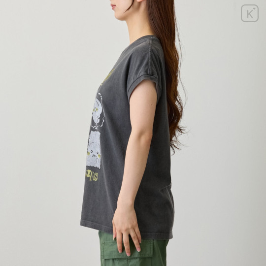 Japan Chiikawa Wide Sleeveless Top (L) - Shisa & Usagi : Focused On Food Sumi Black - 4