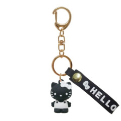 Japan Sanrio Figure Mascot Keychain & Logo Tag - Hello Kitty : Monochrome