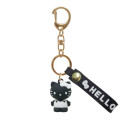 Japan Sanrio Figure Mascot Keychain & Logo Tag - Hello Kitty : Monochrome - 1