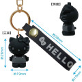Japan Sanrio Figure Mascot Keychain & Logo Tag - Hello Kitty : Monochrome Black - 2