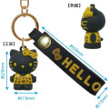 Japan Sanrio Figure Mascot Keychain & Logo Tag - Hello Kitty : Monochrome Leopard - 2