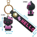 Japan Sanrio Figure Mascot Keychain & Logo Tag - Hello Kitty : Monochrome Leopard Pink - 2