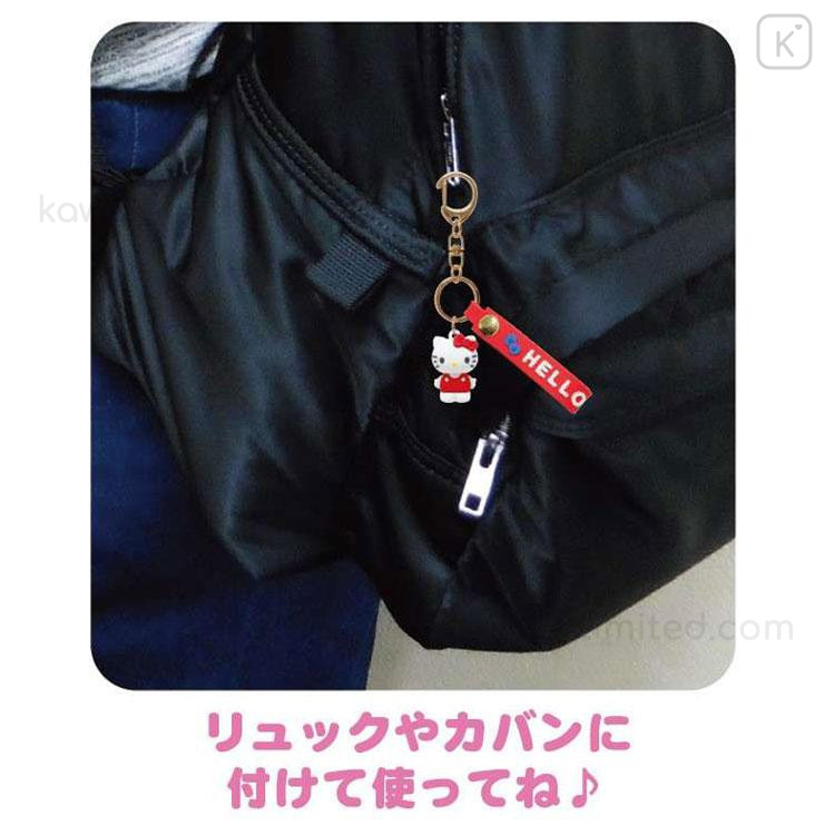 Japan Sanrio Figure Mascot Keychain & Logo Tag - Hello Kitty : Red