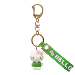 Japan Sanrio Figure Mascot Keychain & Logo Tag - Hello Kitty : Matcha Green