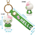 Japan Sanrio Figure Mascot Keychain & Logo Tag - Hello Kitty : Matcha Green - 2