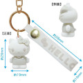 Japan Sanrio Figure Mascot Keychain & Logo Tag - Hello Kitty : Monochrome White - 2