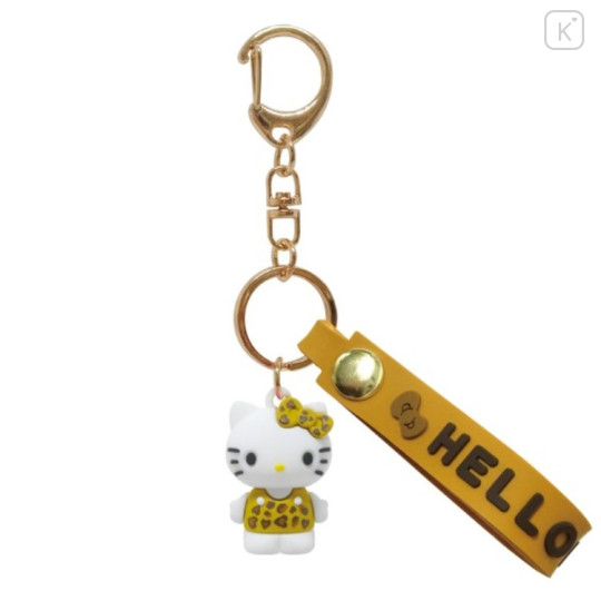 Japan Sanrio Figure Mascot Keychain & Logo Tag - Hello Kitty : Leopard - 1