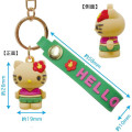 Japan Sanrio Figure Mascot Keychain & Logo Tag - Hello Kitty : Swimsuit Tan Sunburned - 2