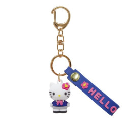 Japan Sanrio Figure Mascot Keychain & Logo Tag - Hello Kitty : Retro Heisei Kogal
