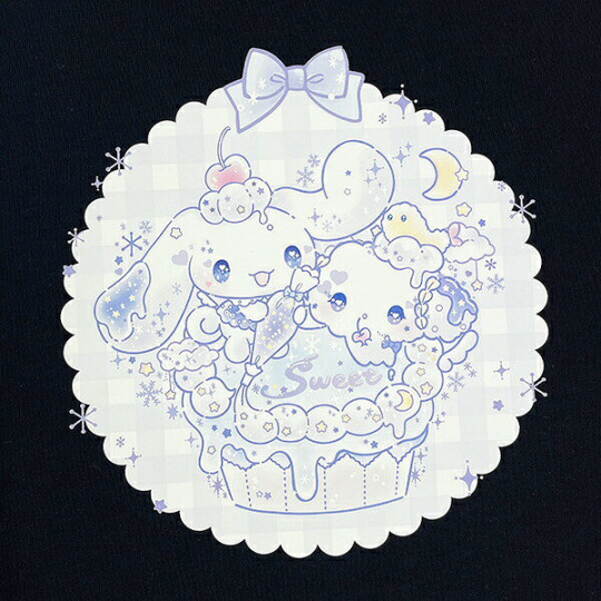 Japan Sanrio T-Shirt - Cinnamoroll & Cogimyun : Dolly Mix Black - 2