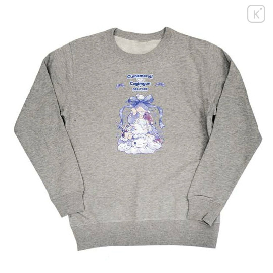 Japan Sanrio Sweatshirt - Cinnamoroll & Cogimyun : Dolly Mix Gray - 1