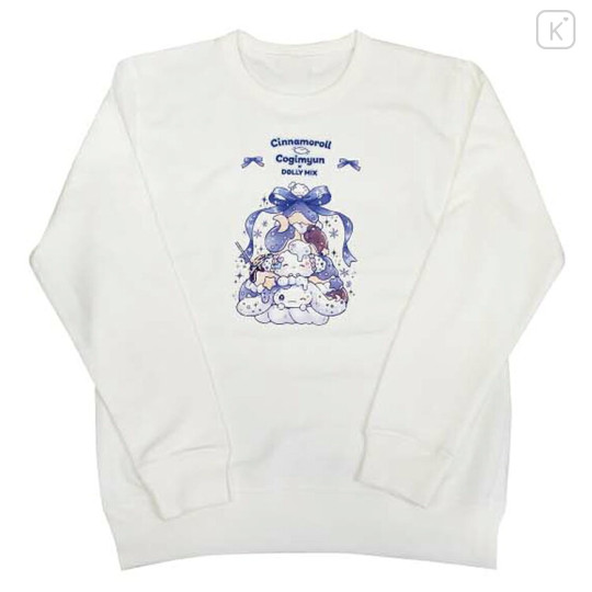 Japan Sanrio Sweatshirt - Cinnamoroll & Cogimyun : Dolly Mix White - 1