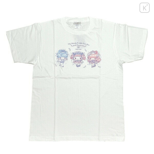 Japan Sanrio T-Shirt - Little Twin Stars & My Melody : Dolly Mix White - 1