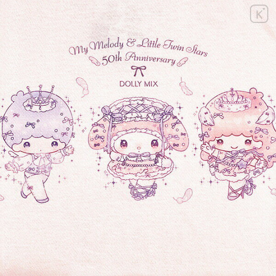 Japan Sanrio T-Shirt - Little Twin Stars & My Melody : Dolly Mix Pink - 2