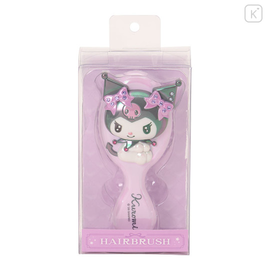 Japan Sanrio Original Hairbrush with Stones - Kuromi - 1