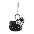 Japan Sanrio Mobile PU Leather Strap - Hello Kitty : Black - 1