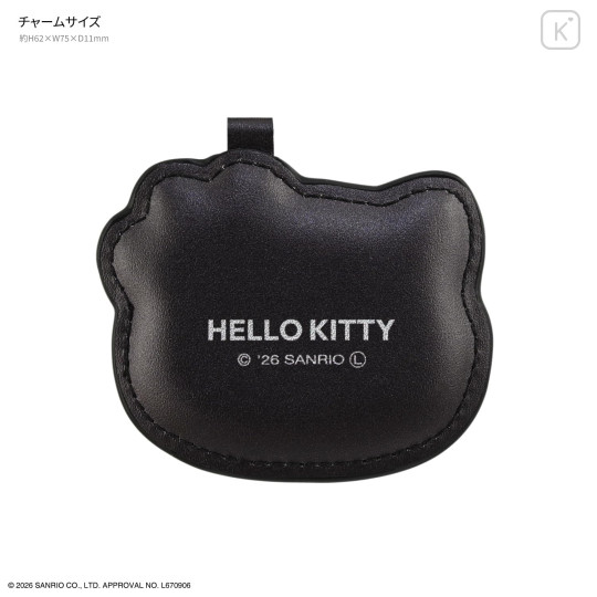 Japan Sanrio Mobile PU Leather Strap - Hello Kitty : Black - 2