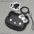 Japan Sanrio Mobile PU Leather Strap - Hello Kitty : Black - 4
