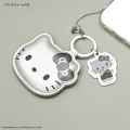 Japan Sanrio Mobile PU Leather Strap - Hello Kitty : Gray - 3