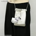 Japan Sanrio Mobile PU Leather Strap - Hello Kitty : Gray - 5
