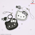 Japan Sanrio Mobile PU Leather Strap - Hello Kitty : Gray - 6