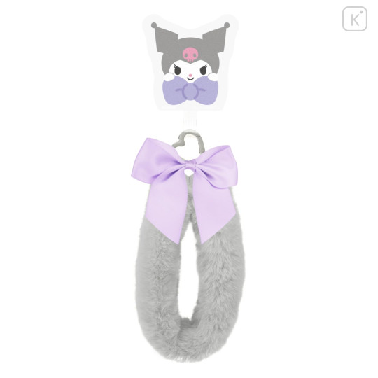 Japan Sanrio Multi Ring Plus with Fur Hand Strap - Kuromi - 1